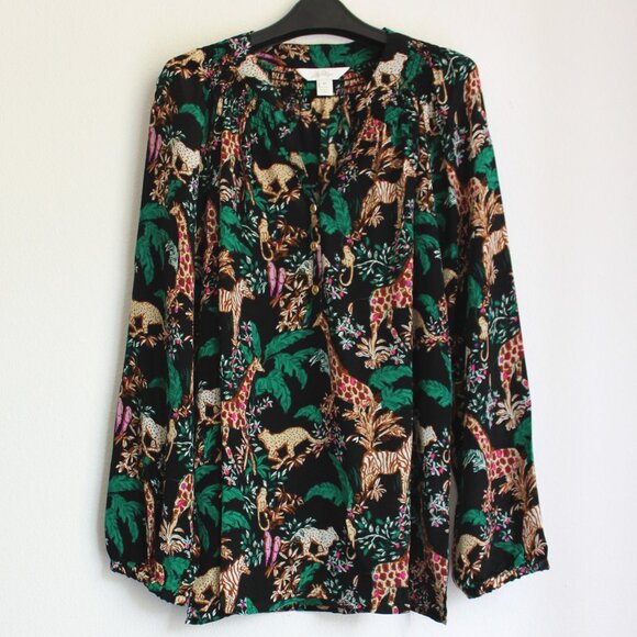 New Lilly Pulitzer Elsa Silk Top, Multi Dancing In The Moonlight, Size M - Picture 1 of 8